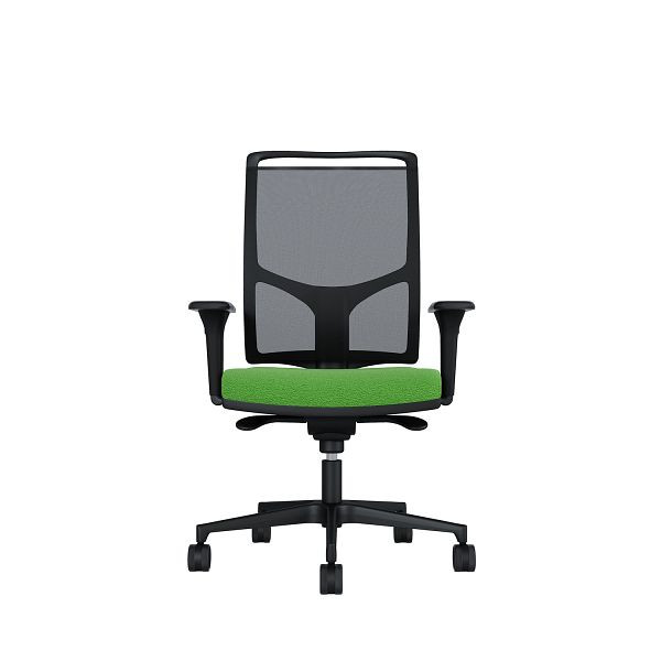 Bisley Bürodrehstuhl Zed, Schwarzes Kunststoff, Höhenverstellbare Armlehnen, Fußkreuz und Armlehnen aus Kunststoff, NE0014 hellgrün, ZEDKSLSNE0014