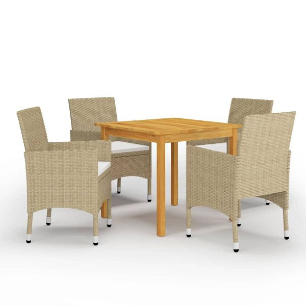 vidaXL 5-teilig Garten-Essgruppe Beige, 3067673, 8720286337288