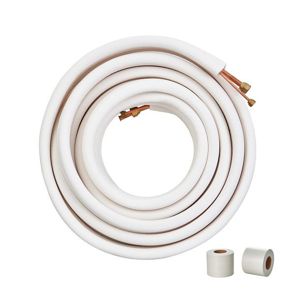 VEVOR 50FT Mini-Split-Leitungsset, Kupferrohre mit 1/4 Zoll und 1/2 Zoll Außendurchmesser und dreischichtiger Isolierung, KDLJTG50FT14P70GBV0