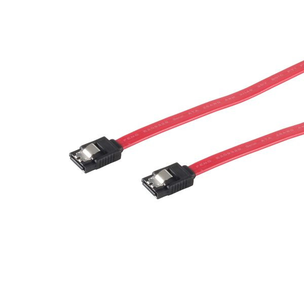 S-Conn SATA-Anschlusskabel, Stecker auf Stecker, mit Metall-Befestigung, 0,5m, 78241-0.5