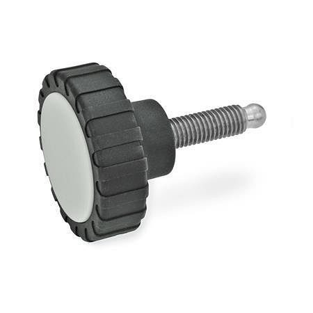 Ganter Rändelgriffschrauben, mit Druck- und Kugelzapfen (GN 7336.5-53-M10-50-ZK), VE: 25 Stück, 7336.5-53-M10-50-ZK