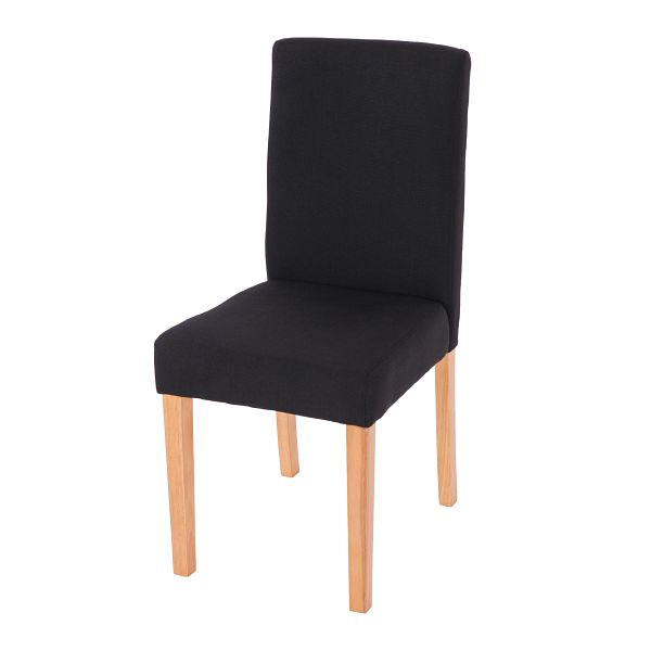 Mendler Esszimmerstuhl Littau, Küchenstuhl Stuhl, Stoff/Textil, schwarz, helle Beine, 74389