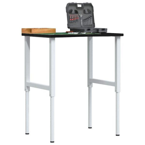 vidaXL Werkbank Dunkelbraun 80x60x(71,5-98) cm Massivholz Eiche, 3309720