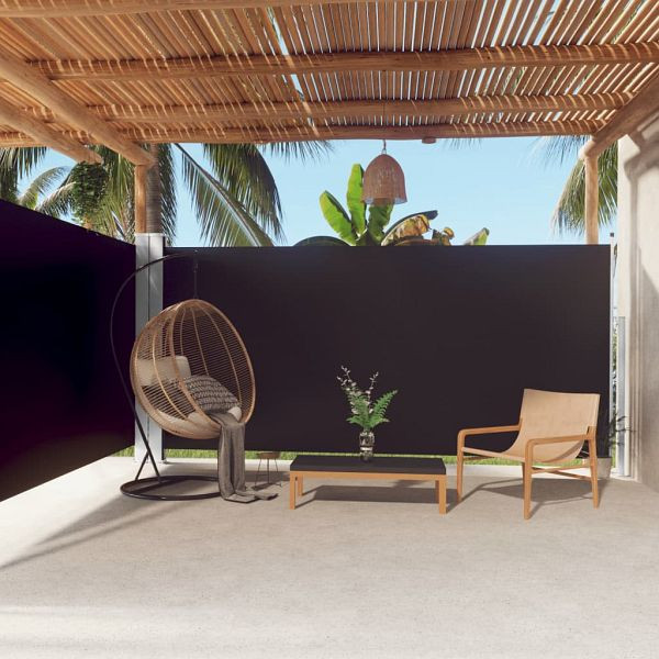 vidaXL Seitenmarkise Ausziehbar Schwarz 180x600 cm, 318000