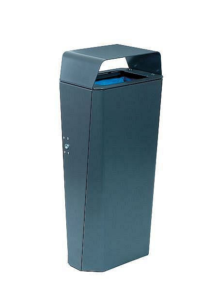 Renner Stand-Abfallbehälter "Modell ESTILO" ca. 70 L Inhalt, zum Aufschrauben, verzinkt, beschichtet, anthrazitgrau, mit Einsatzbehälter, 7759-10PB 7016
