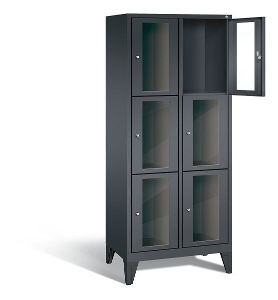 C+P Schließfachschrank Classic, H1850xB810xT500mm, Farbe: Schwarzgrau, 8010A223 S10014