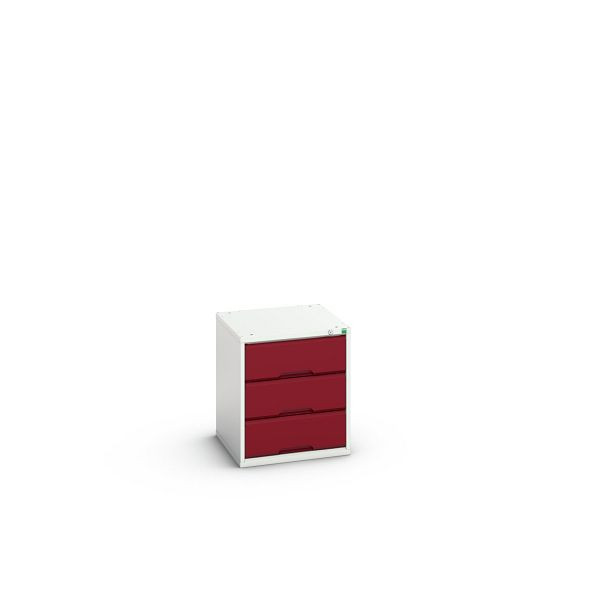 bott verso Schubladenschrank, mit 3 Schubladen, BxTxH: 525 x 550 x 600 mm, Lichtgrau / Purpurrot, 16925003.24