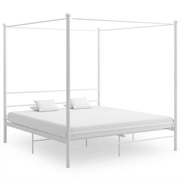 vidaXL Himmelbett Weiß Metall 180x200 cm, 325067