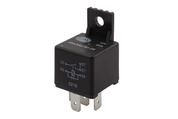 HELLA Relais, Arbeitsstrom, 12V, 5-polig, Schließer, mit Halter/mit Löschdiode, 4RA 933 791-091