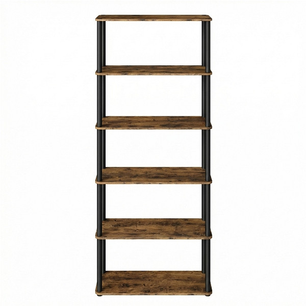 SONGMICS Bücherregal, Braun, Schwarz, 60x23,8x173,4 cm, LLS166K01