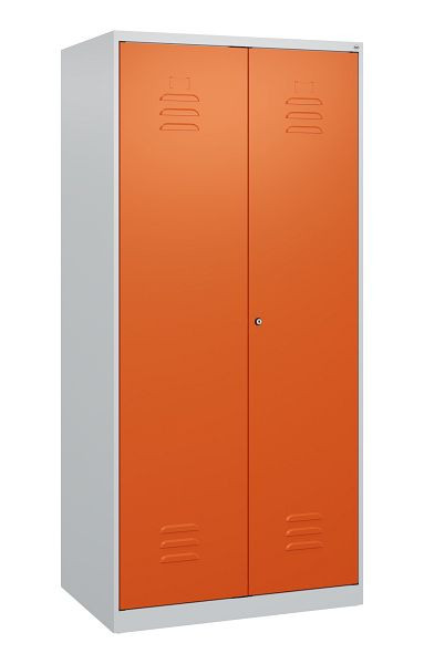 C+P Umkleidespind Classic PLUS SW, 2 Abteile, 1700x800x500mm, 7035/2004, Zylinderschloss, 0800027-22 S10013