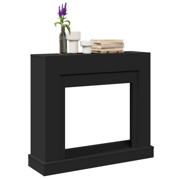 vidaXL Kaminumrandung Schwarz 100x30x87,5 cm Holzwerkstoff, 854563