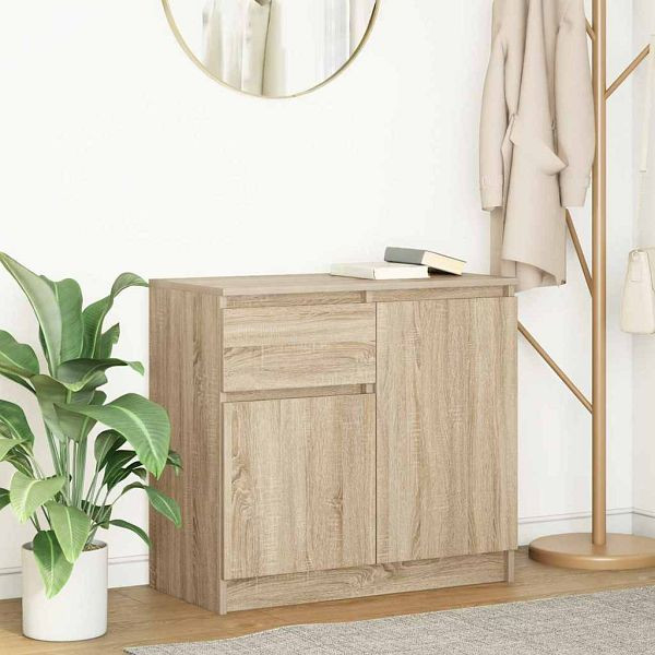 vidaXL Sideboard mit Schublade Sonoma-Eiche 71x35x65 cm Holzwerkstoff, 861600