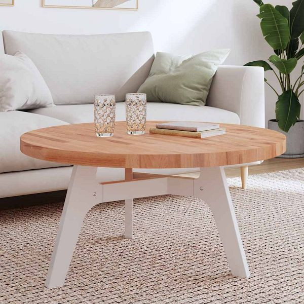 vidaXL Tischplatte Ø90x4 cm Rund Massivholz Buche, 355947