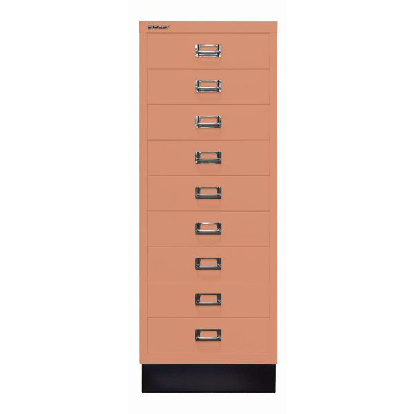 Bisley MultiDrawer™, Inkl. Sockel, DIN A3, 9 Schubladen, 658 coral, L39A39S658