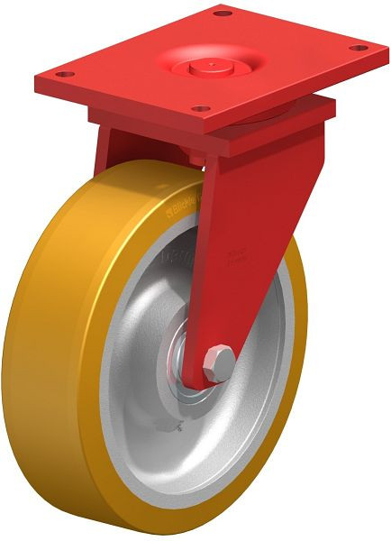 Blickle LS-GTH 504K Stahlgeschweißte Schwerlast-Lenkrolle, schwere Drehkranz-Ausführung, Blickle Extrathane®, Hellbraun, 755055
