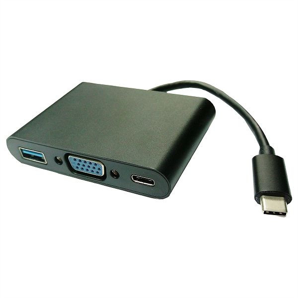 VALUE Display Adapter USB Typ C - VGA + USB 3.2 Gen 1 A + Typ C (Power Delivery), 12.99.3201