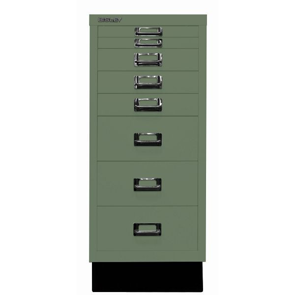 Bisley MultiDrawer™, Inkl. Sockel, DIN A4, 8 Schubladen, 623 olivgrün, L298S623