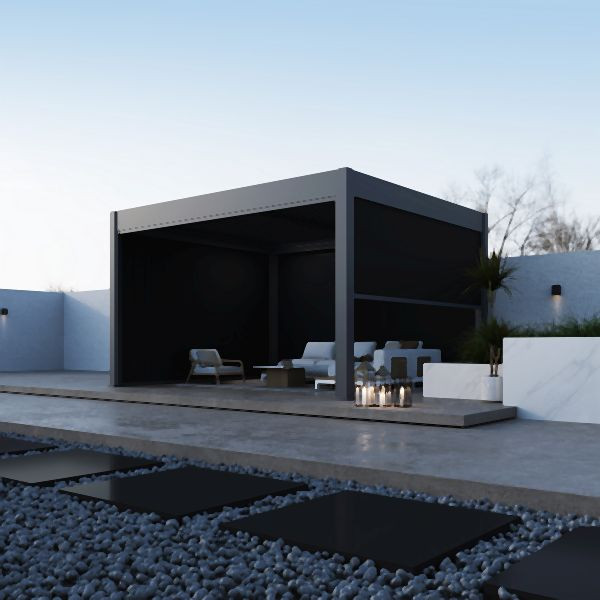 Paragon Outdoor Seitenteil für Pergola Grand Tuscan 14 Grau, 403x237cm, STPR-LA-14WS