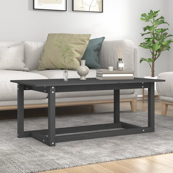 vidaXL Couchtisch Grau 110x55x45 cm Massivholz Kiefer, 822169
