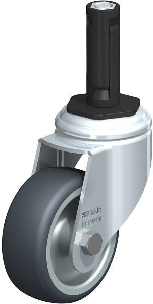 Blickle LKRA-TPA 80G-11-ER12 Apparate-Lenkrolle mit Expander, Thermoplastisches Gummi-Elastomer, Grau, 847836