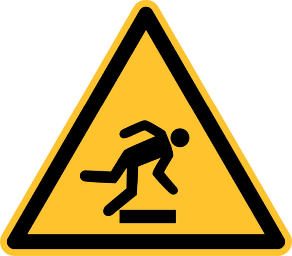 Eichner Warnschild "Stolpergefahr", Seitenlänge 20 cm, Aluminium geprägt, Stärke 0,4 mm, 9225-12074-020