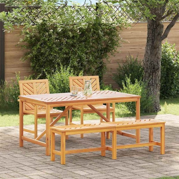 vidaXL Garten Essgruppe, 4er Set, Braun 150 x 90 x 74 cm Akazie Massivholz, 3154112