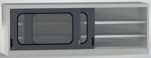 KLW Schiebetüren-Aufsatzschrank 700x2000x525mm HxBxT, 4 verzinkte, verstellbare Fachböden (2 links, 2 rechts), 7SN-UL0700TB-0720MRA