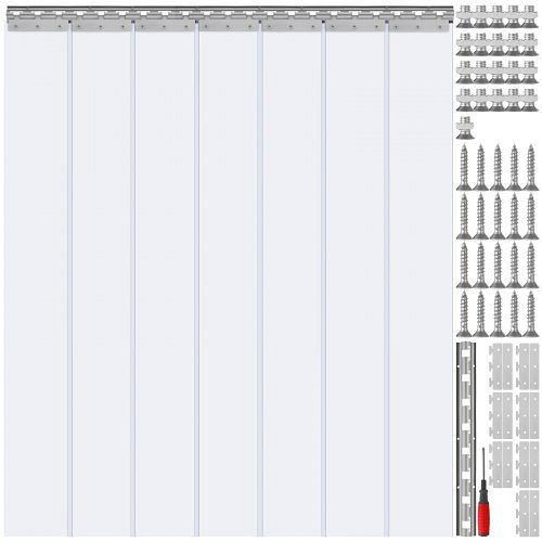 VEVOR Streifenvorhang, PVC-Türvorhang, 107,7 x 213,4 cm, für Kühl-/Gefrierschrank, transparenter Kunststoff, PZMLPZPTLGGHMBT3GV0