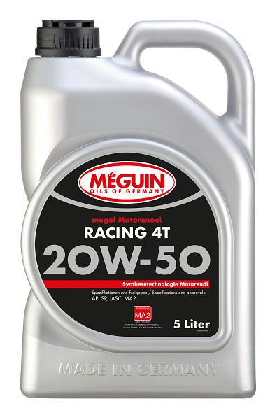 Meguin megol Motorenöl Racing 4T SAE 20W-50, Kanister Kunststoff, VE: 5 Liter, 33157