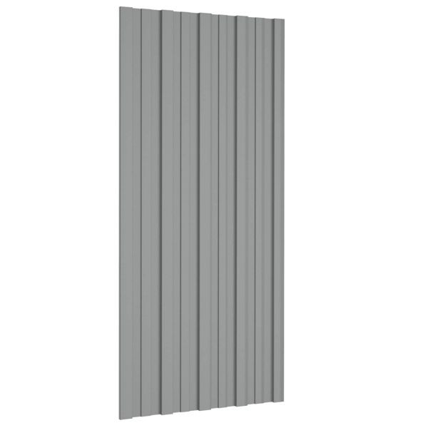 vidaXL Dachpaneel 12-teilig Grau 100 x 45 cm Verzinkter Stahl, 42047123