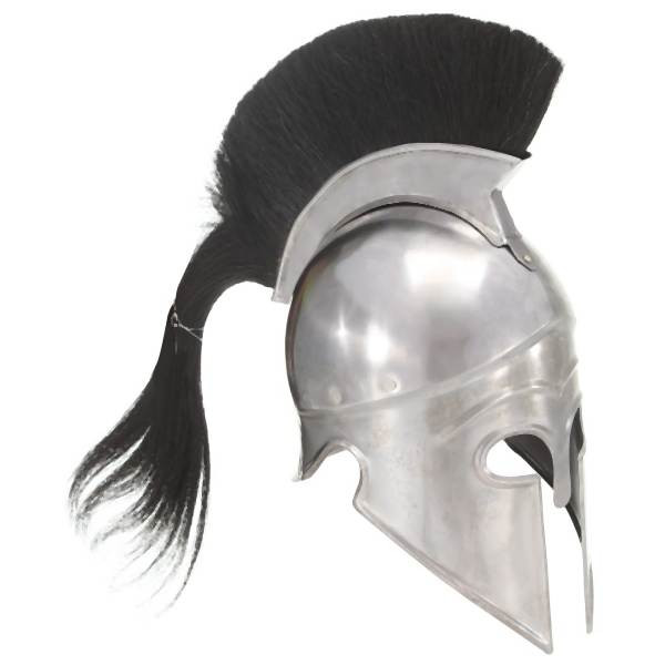 vidaXL Griechischer Krieger-Helm Antik Replik für LARP Silbern Stahl, 286229