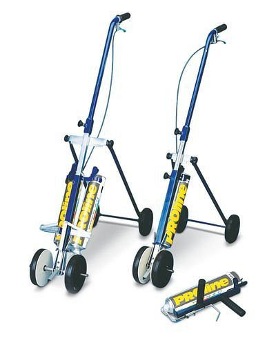 DENIOS Fahrbares Markiergerät 100 für 2 Dosen Markierfarbe, Linienbreite 100 bis 130 mm, 137164