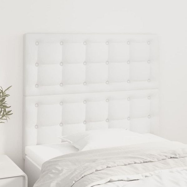 vidaXL Kopfteile 2 Stück Weiß 100x5x78/88 cm Kunstleder, 3116417