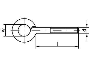 ART 88136 Gewindeösen Stahl Typ 48 M 6 x 20 galvanisch verzinkt VE=S (100 Stück)
