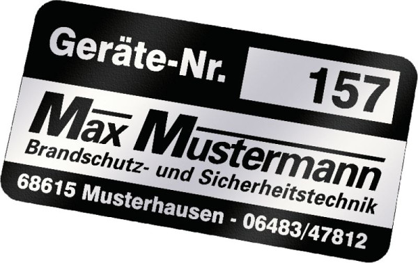 Moedel Inventaretiketten schwarz/silber, Polyesterfolie, 50x25 mm, VE: 100 Stück/Rolle, 60421
