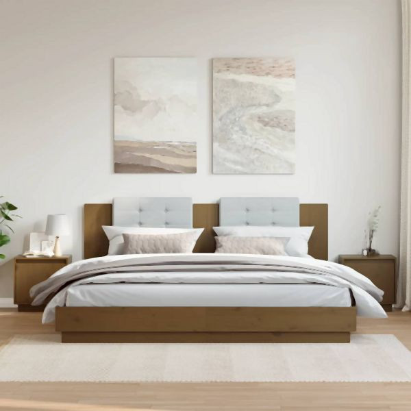 vidaXL Nachttische 2 Stück Honigbraun 40x30x40 cm Massivholz Kiefer, 813312