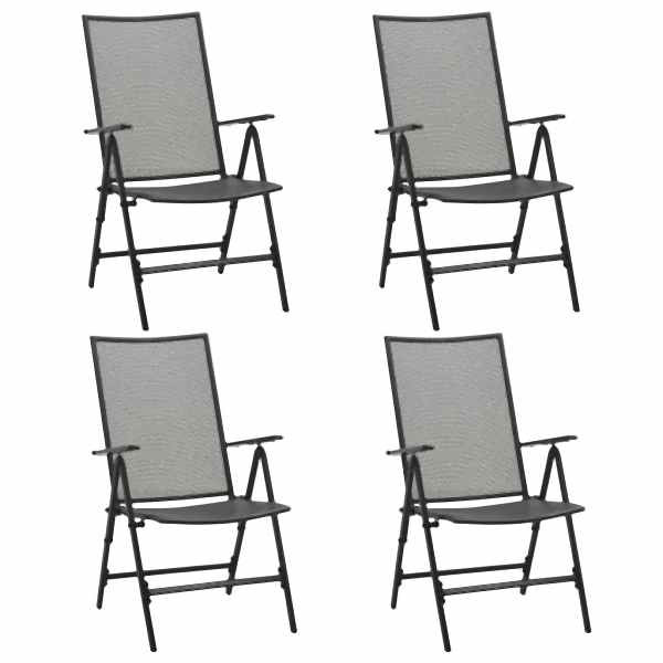 vidaXL Klappstühle 4 Stück Mesh Stahl Anthrazit, 310153, 8720286065891