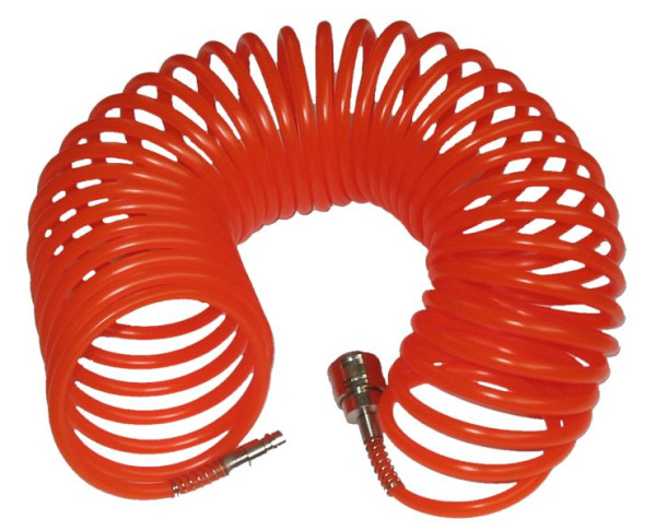 SW-Stahl Druckluft-Spiralschlauch, Innendurchmeser 6 mm, 10 m, mit Schnellkupplungen, 25040L