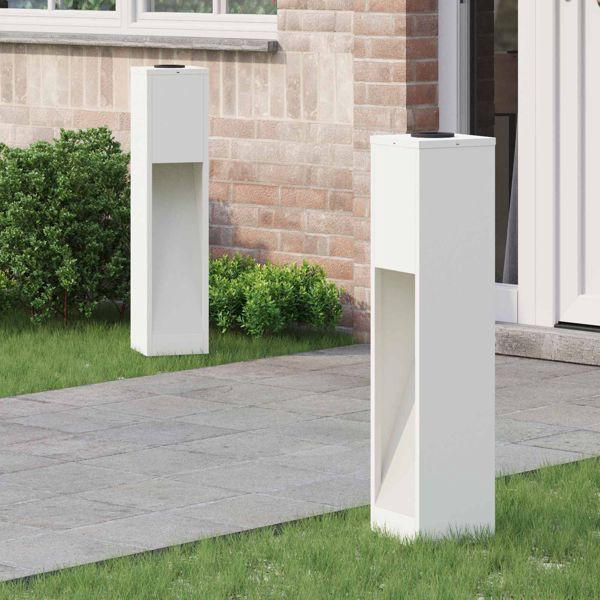 vidaXL Solar LED Wegeleuchte 2 pcs Weiß Kalt gewalzter Stahl, 879717