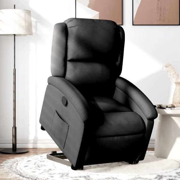 vidaXL Relaxsessel mit Aufstehhilfe Schwarz Stoff, 3204166