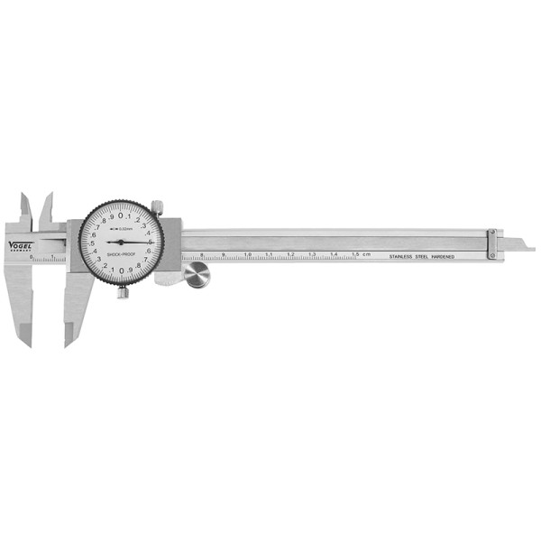 Vogel Germany Uhr-Messschieber DIN 862, IP40, 0 - 150 mm, Ablesung: 0.02 mm, 40 mm, Messspitzen (Kreuzform): 16.5 mm, 201102