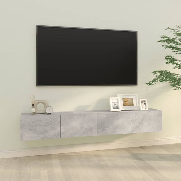vidaXL TV-Wandschränke 2 Stück Betongrau 100x30x30 cm Holzwerkstoff, 804548
