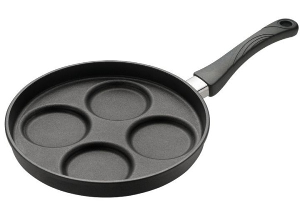 Eurolux Premium Spiegelei-/Pancakepfanne Ø 26 cm, mit 4 Mulden, mit ergonomisch geformten abnehmbaren Stiel, EU126-E-3-AB