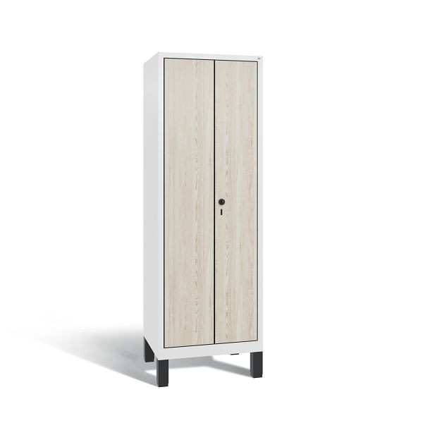 C+P Spind Evolo, 2 Abteile, H1850xB610xT500 mm, Weiß/MDF Esche, 48012-20 S10376