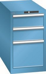 LISTA Schubladenschrank 18x36E (BxTxH) 411x725x700mm KEY Lock, Lichtblau, 3 Schubladen, Fronthöhen: 150 - 300 mm, 78.447.010
