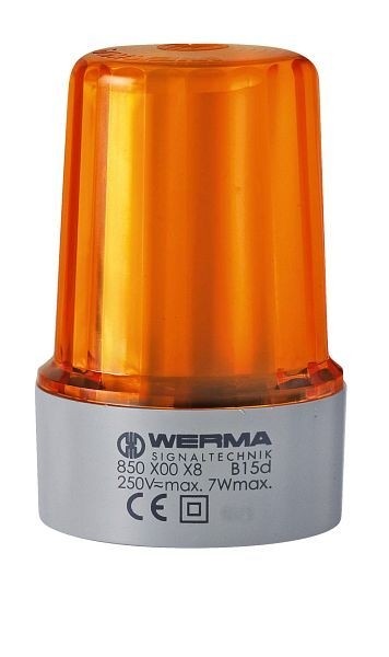 WERMA Dauerleuchte Bodenmontage 12-230VAC/DC YE Gehäusefarbe grau- gelb, 850.300.38