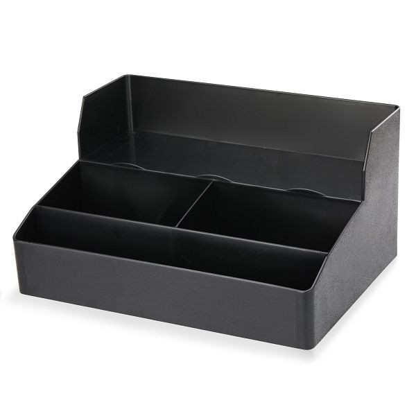 Stalgast Organiser für Kaffeestation, 3 Fächer, eine Ablage, schwarz, 356x256x180 (BxTxH), BE0705003