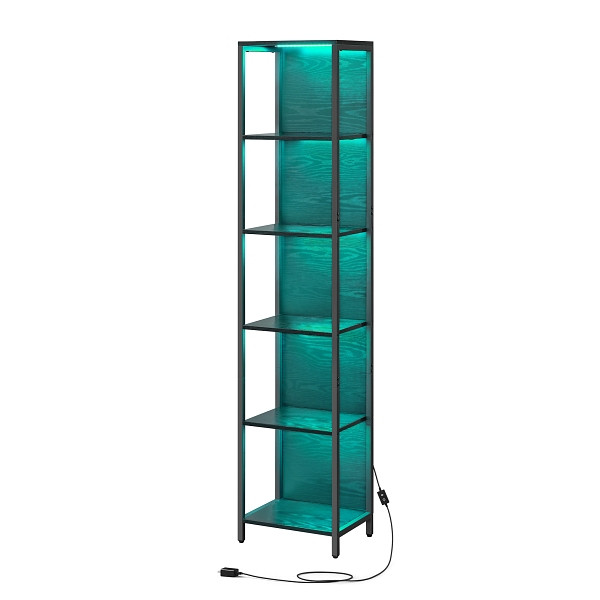 SONGMICS Bücherregal, Schwarz, 40x30,3x178 cm, LLS121B57