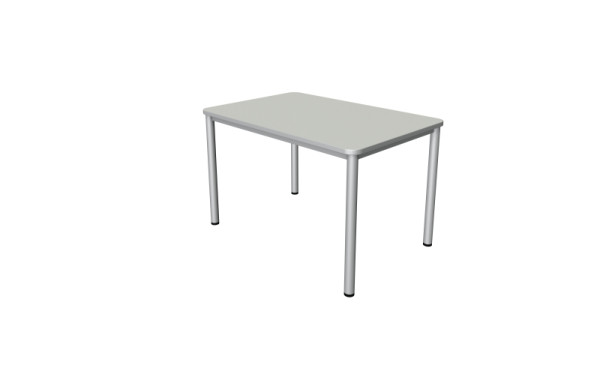 Kerkmann Schreibtisch Prime - B 1200 x T 800 x H 750 mm, 4-Fuß-Gestell in alusilber, lichtgrau, (Montage), 11040411-1